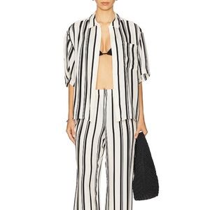 Anine Bing‎ Top Coco Monogram Stripe Shirt Sz XS